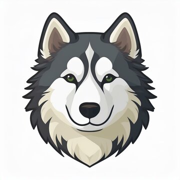 recommend clip art: Alaskan malamute flat desing. isolated on white background