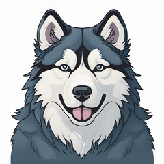 Fototapeta premium Alaskan malamute flat desing. isolated on white background