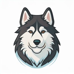 Alaskan malamute flat desing. isolated on white background