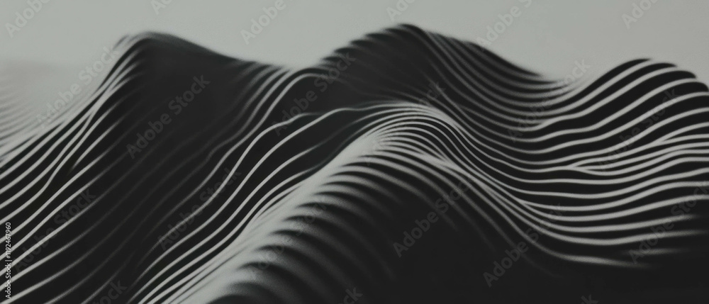 Aufkleber Pulsating interconnected lines create a rhythmic visual movement in dynamic patterns