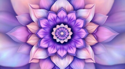 Beautiful Purple Floral Mandala Design with Soft Gradient Colors