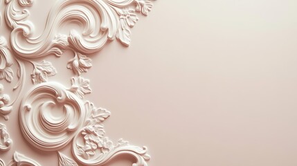 Elegant Ornate White Plaster Wall Design