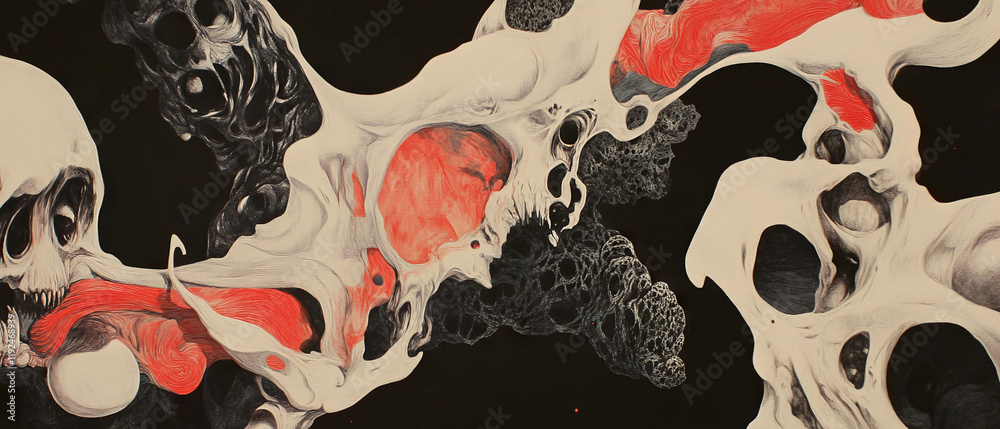 Poster Complex intertwining patterns showcasing intricate designs and vibrant elements