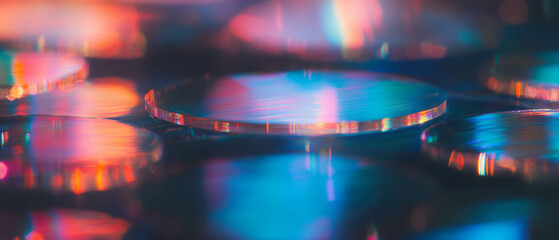 Iridescent paint displays vibrant hues and dynamic reflections of light