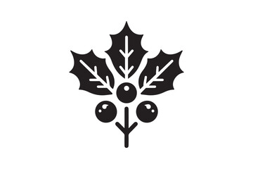 Christmas holly berry icon mistletoe 