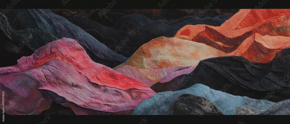 Poster Layered textures and patterns create depth and complexity in visual art