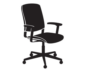 Fototapeta premium Office chair isolated on white background, Silhouette office chair design