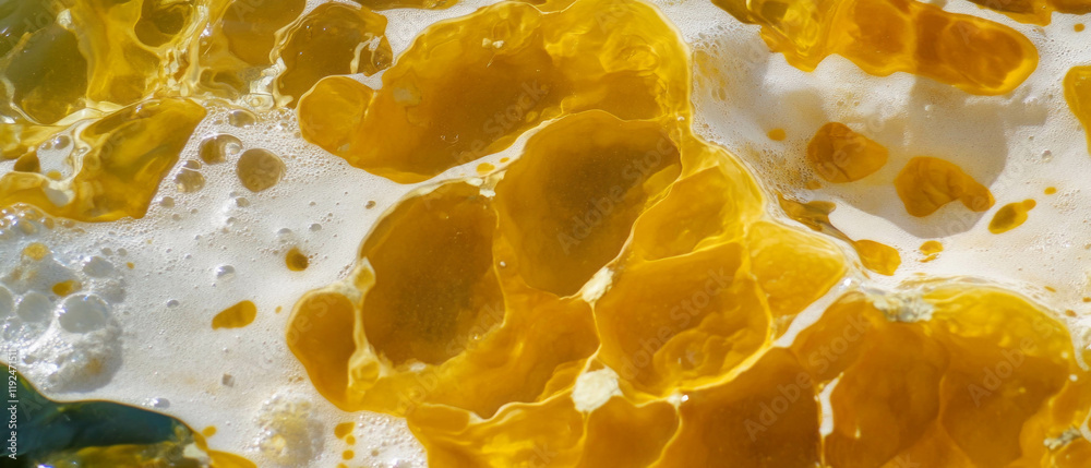 Poster close-up exploration of intricate lemon textures and vibrant citrus colors