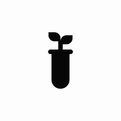 test tube lab growth plant icon vector sign