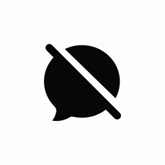Chat turned off bubble speech icon vector sign