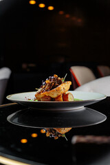 Hot and tasty dish with sauces