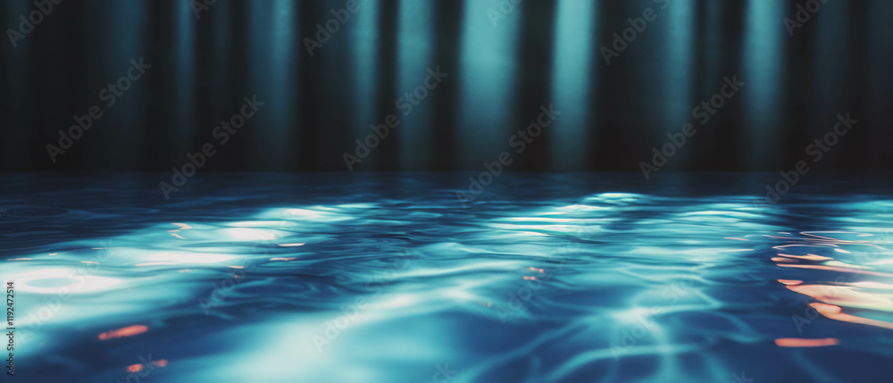 Aufkleber light matte backdrop creates a serene and tranquil atmosphere over calm water reflections