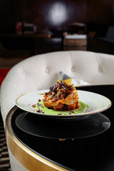 Delicious and fresh breakfast with dressing and a delicious interesting