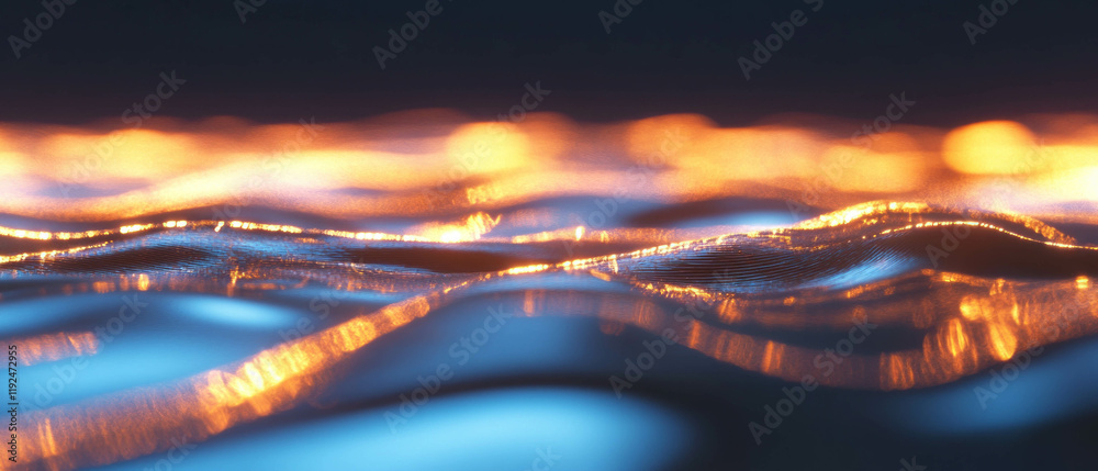 Poster Mesmerizing liquid light patterns flowing with vibrant colors and dynamic movements