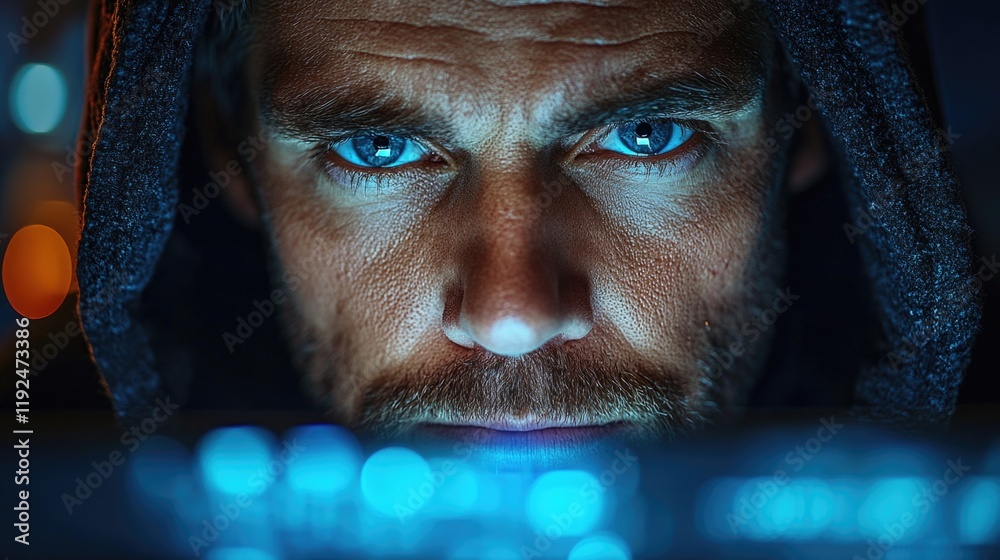 Poster Close-up of someone examining a computer screen