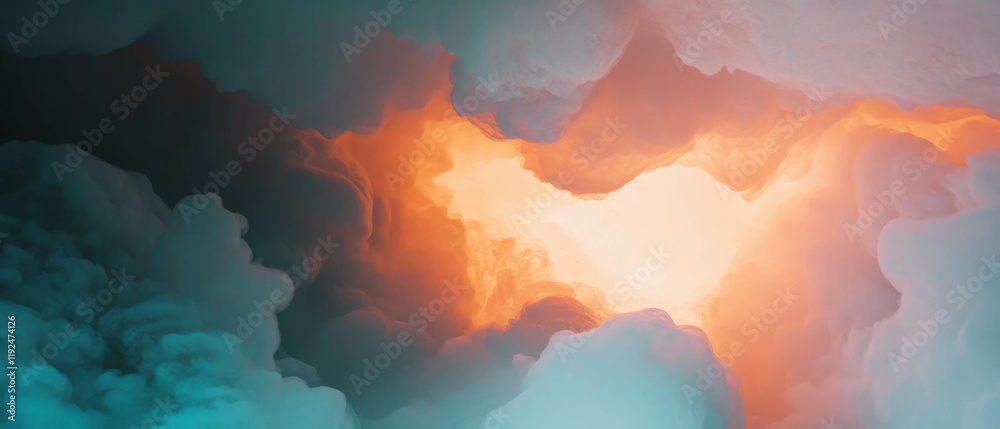 Aufkleber ethereal matte textures create a mysterious atmospheric fog effect in vibrant colors