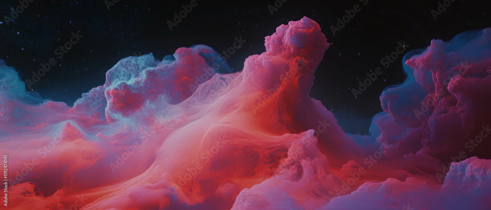 Poster Vibrant fog and matte textures create an ethereal atmosphere with mysterious qualities