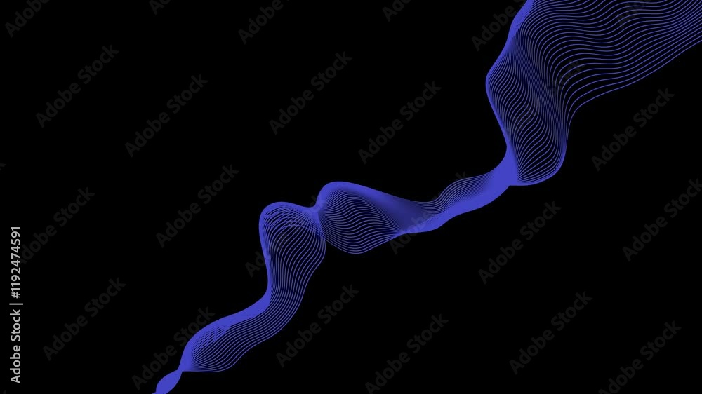Aufkleber abstract line animation wave background black and blue modern waveform
