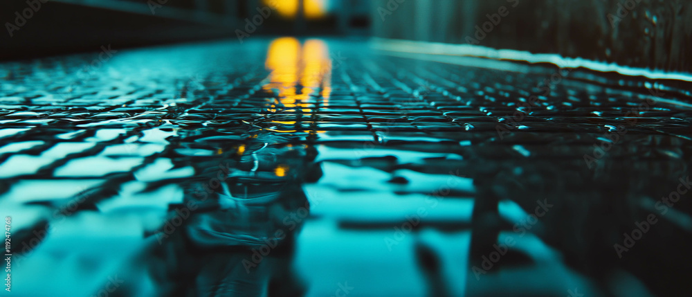 Poster detailed view of textured metal grids illustrating industrial design and patterns