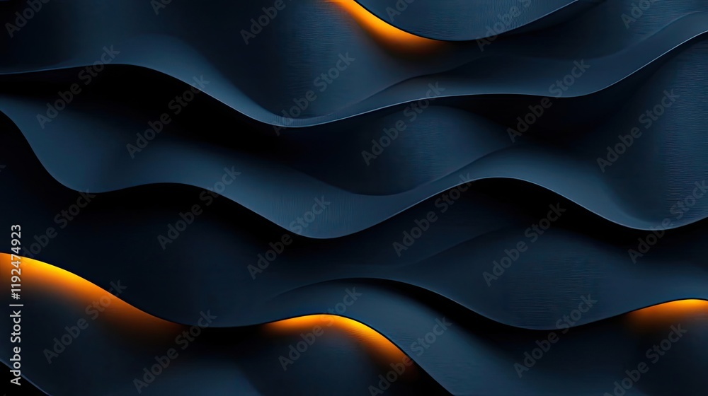 Poster studio absorber concept. abstract wavy design in dark tones with glowing accents for creative projec