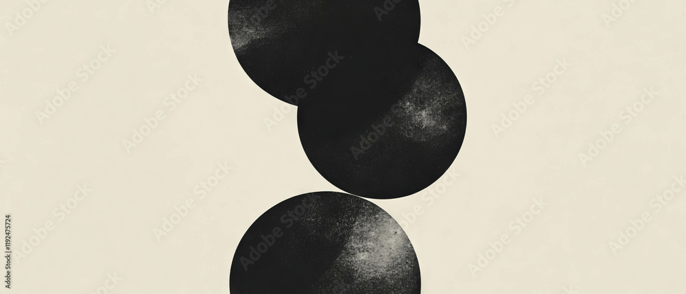 Aufkleber Geometric shapes in a minimalist design create harmony and contrast in composition