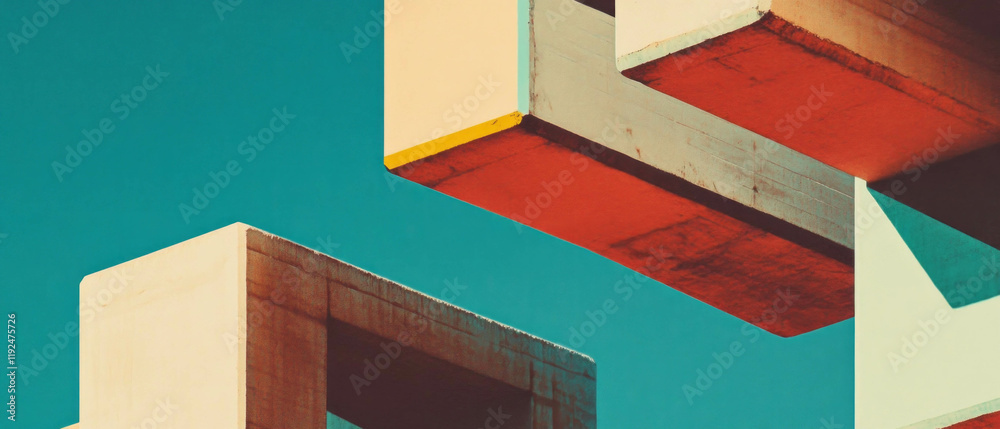 Poster exploration of minimalist geometric shapes with clean lines and balanced composition