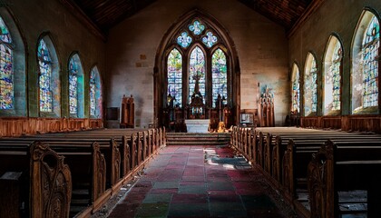 Obraz premium Cobwebs drape like veils over forgotten altars. 