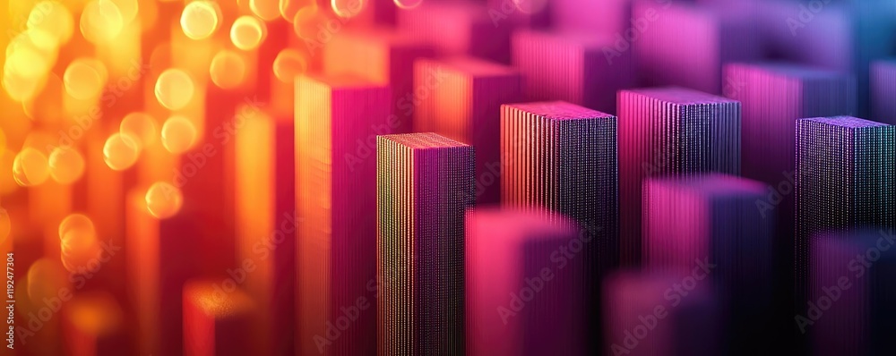 Poster Studio absorber concept. Vibrant abstract shapes create a colorful background with depth and dimension.
