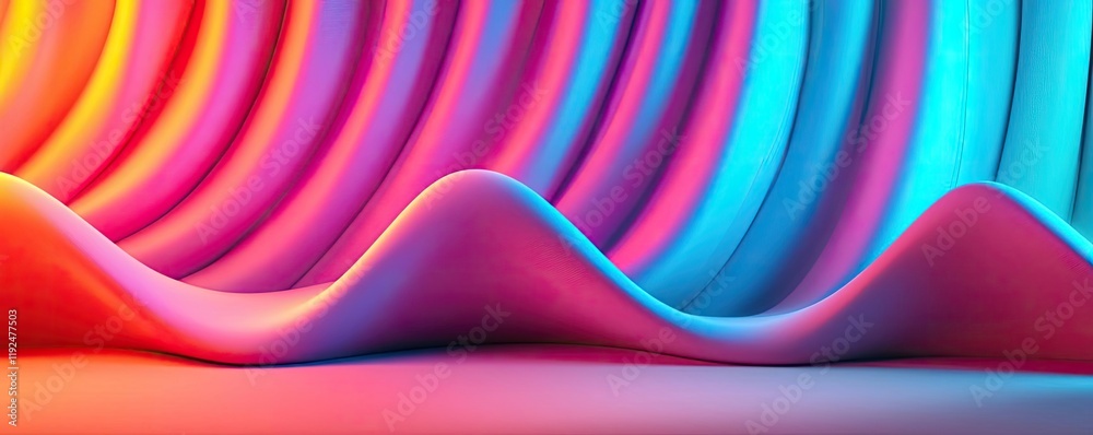 Aufkleber Studio absorber concept. Vibrant colorful waves creating a dynamic and modern abstract background.