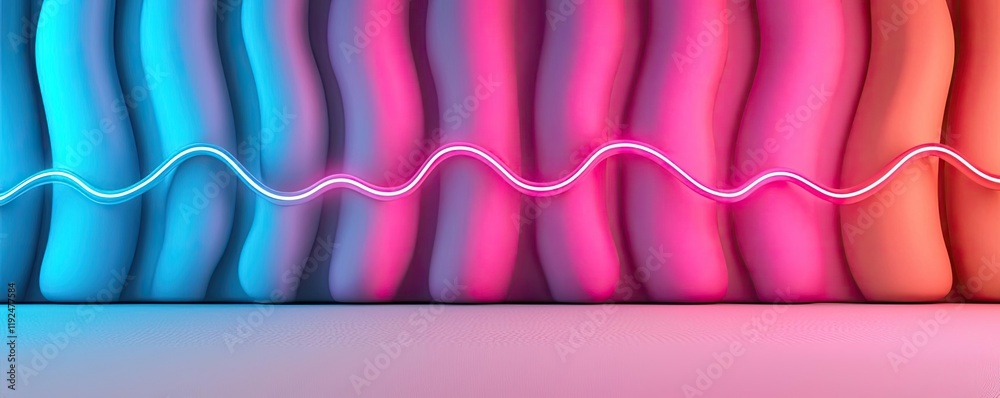 Aufkleber Studio absorber concept. Colorful wave patterns with vibrant lights creating a dynamic visual experience.