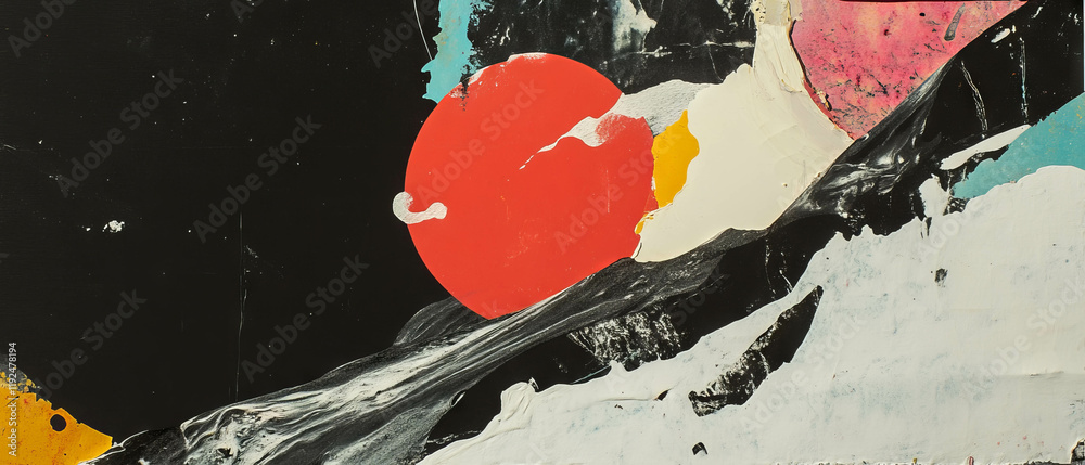 Poster Exploring vibrant monoprints with unique textures and spontaneous marks