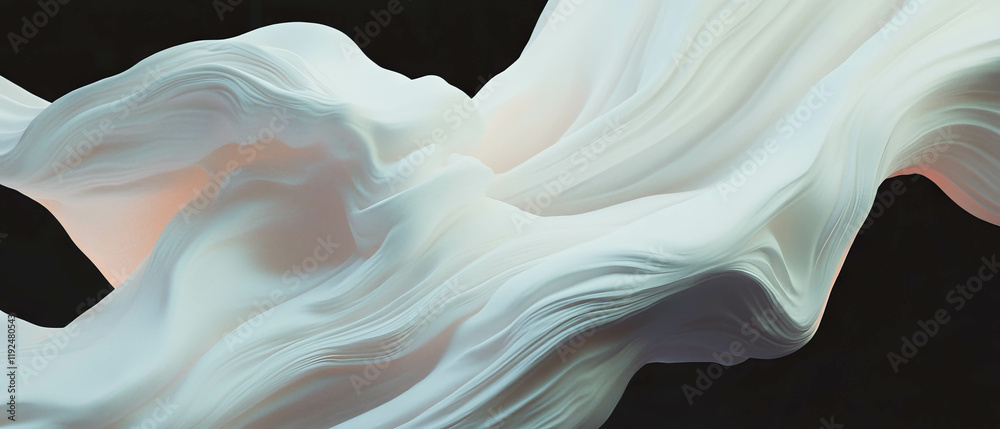 Poster dynamic interplay of organic shapes and flowing lines in abstract composition
