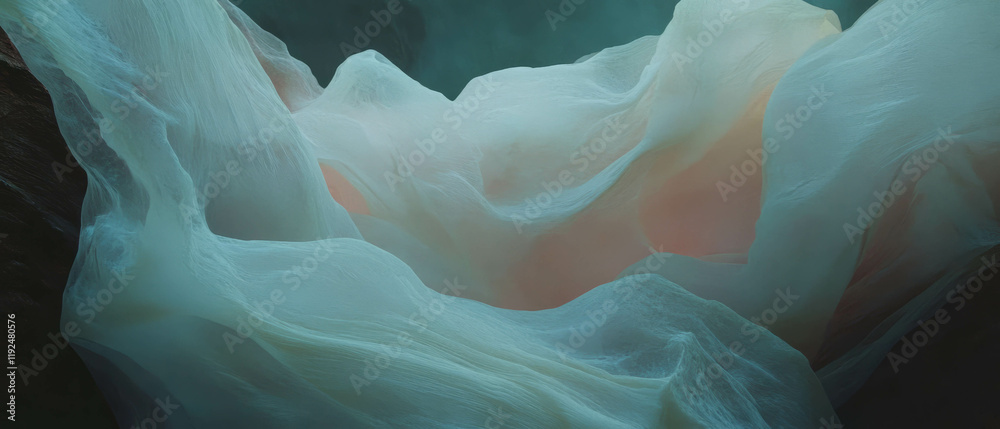 Poster Flowing organic shapes create a surreal visual experience with distorted natural forms