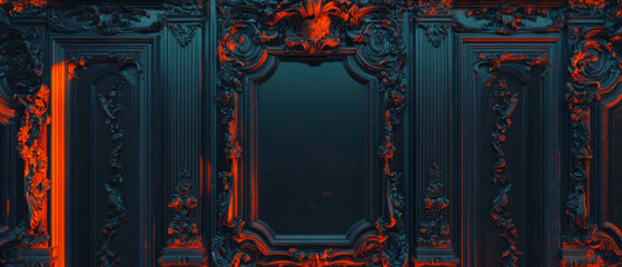 Ornate frames and intricate decorative elements enhancing visual richness in design