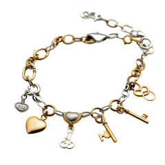 Fototapeta premium Luxury Gold and Silver Charm Bracelet