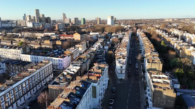 Street in Notting Hill West London ascending
drone,aerial
