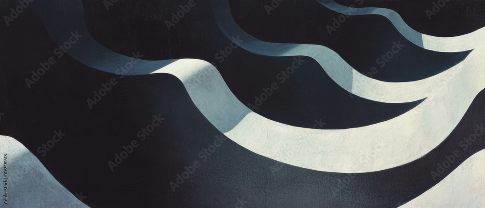 Aufkleber Overlapping shapes create depth and intrigue in an abstract design