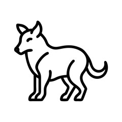 Fototapeta premium Shamanic spirit animal, mystical wolf silhouette, esotericism, minimalist ico