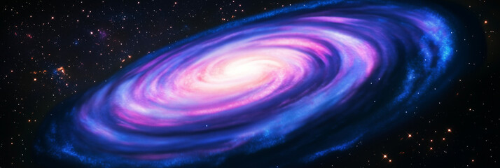 Colorful Spiral Galaxy Background in Deep Space