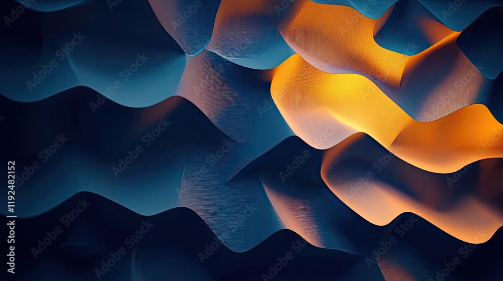 Poster Studio absorber concept. An abstract visual of flowing shapes blending dark and warm tones in a dynamic composition.