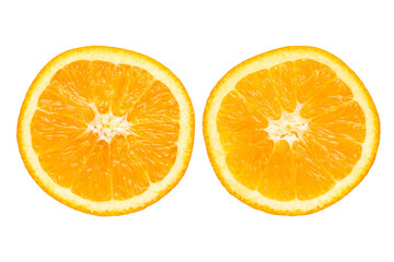 Half of navel orange isolated on transparent background.