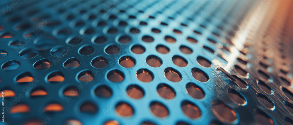 Poster Exploring perforated aluminum with intricate hole patterns in modern design