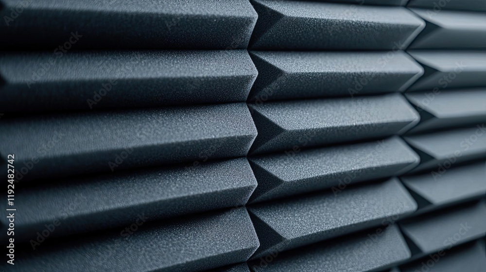Poster Studio absorber concept. Close-up of textured gray surface with geometric patterns and depth in design.