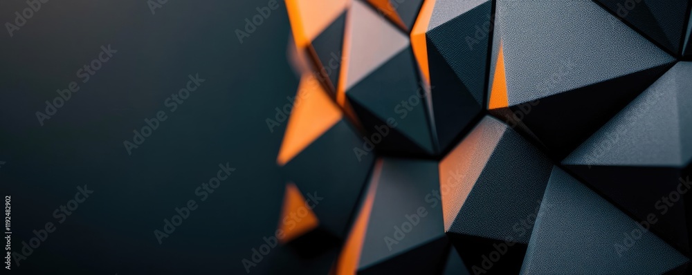 Poster studio absorber concept. abstract geometric shapes in black and orange create a modern, dynamic desi