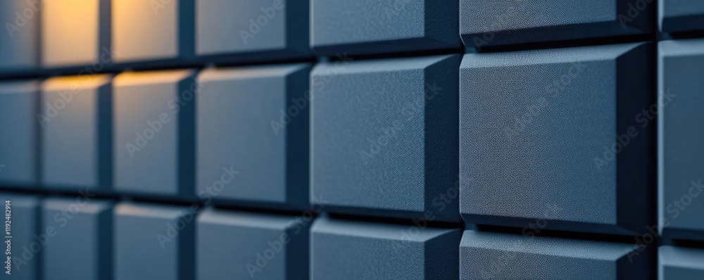 Poster studio absorber concept. close-up of a modern architectural wall with geometric patterns and texture