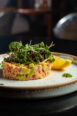 Delicious and fresh salad with dressing