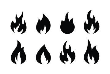Fire Flames vector icon set