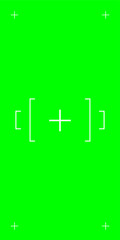 Vertical green background with chroma key technology. Motion tracking marks for adding special effects to social media videos. 