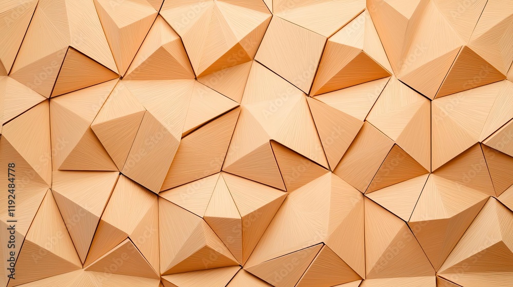 Poster studio absorber concept. intricate geometric pattern of beige paper shapes creating a stunning backg