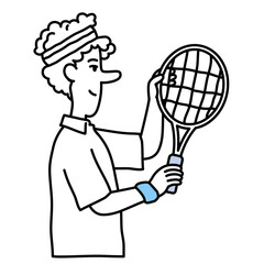 Young man with a racket